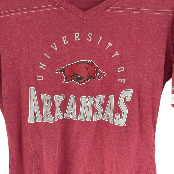 Russell University of Arkansas Womens Jersey Tee Size Medium Hogs Razorbacks - Picture 5 of 7